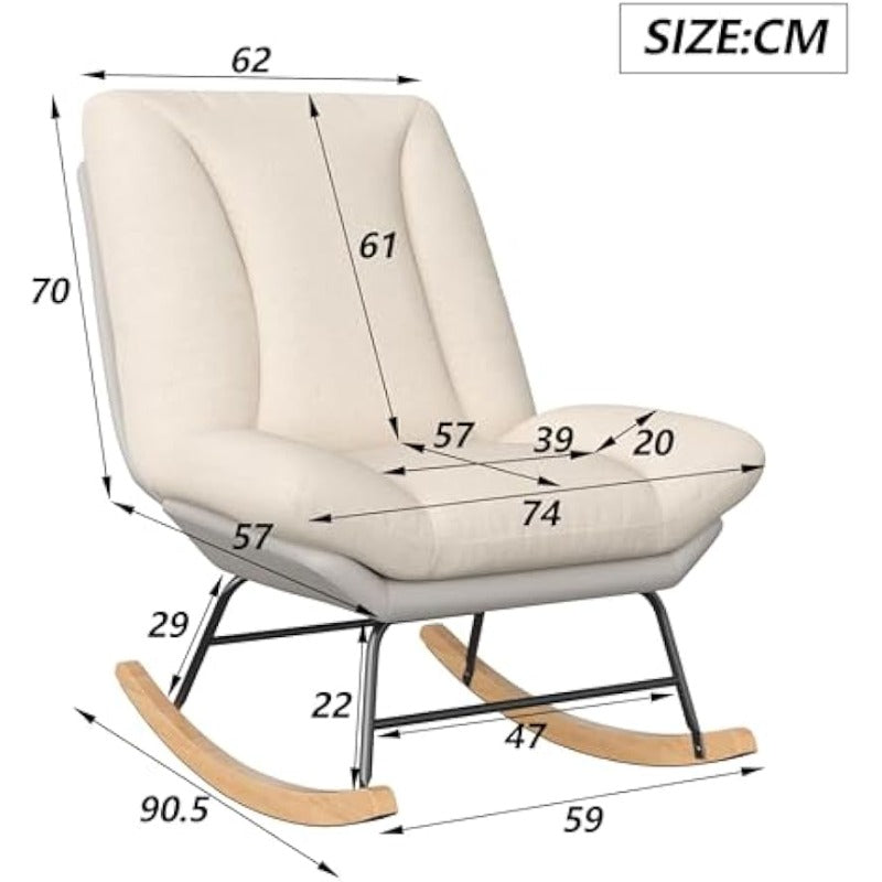 Chaise à bascule allaitement - Beige - Fauteuil à bascule allaitement