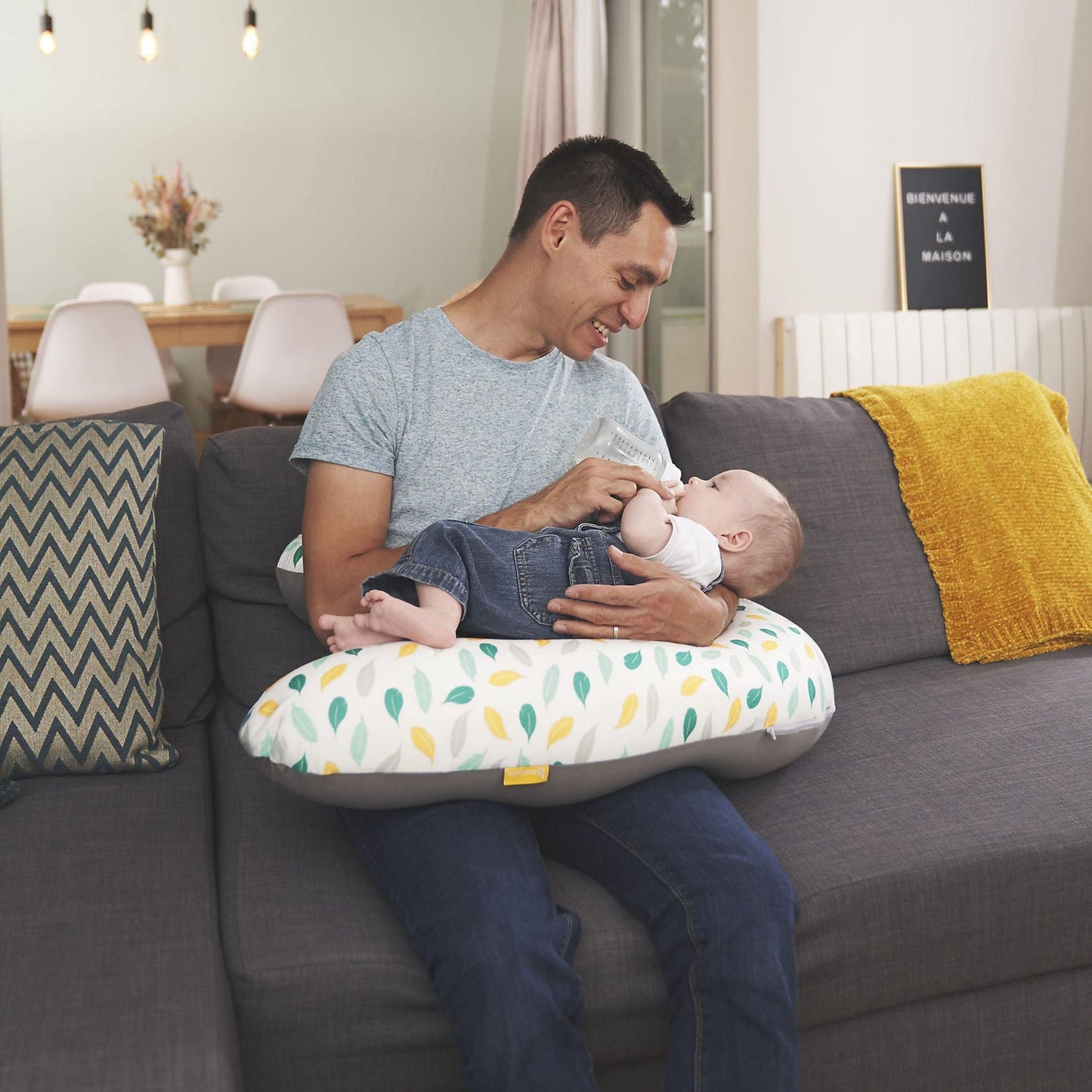 Coussin allaitement en microbille 160 cm - Multicolore