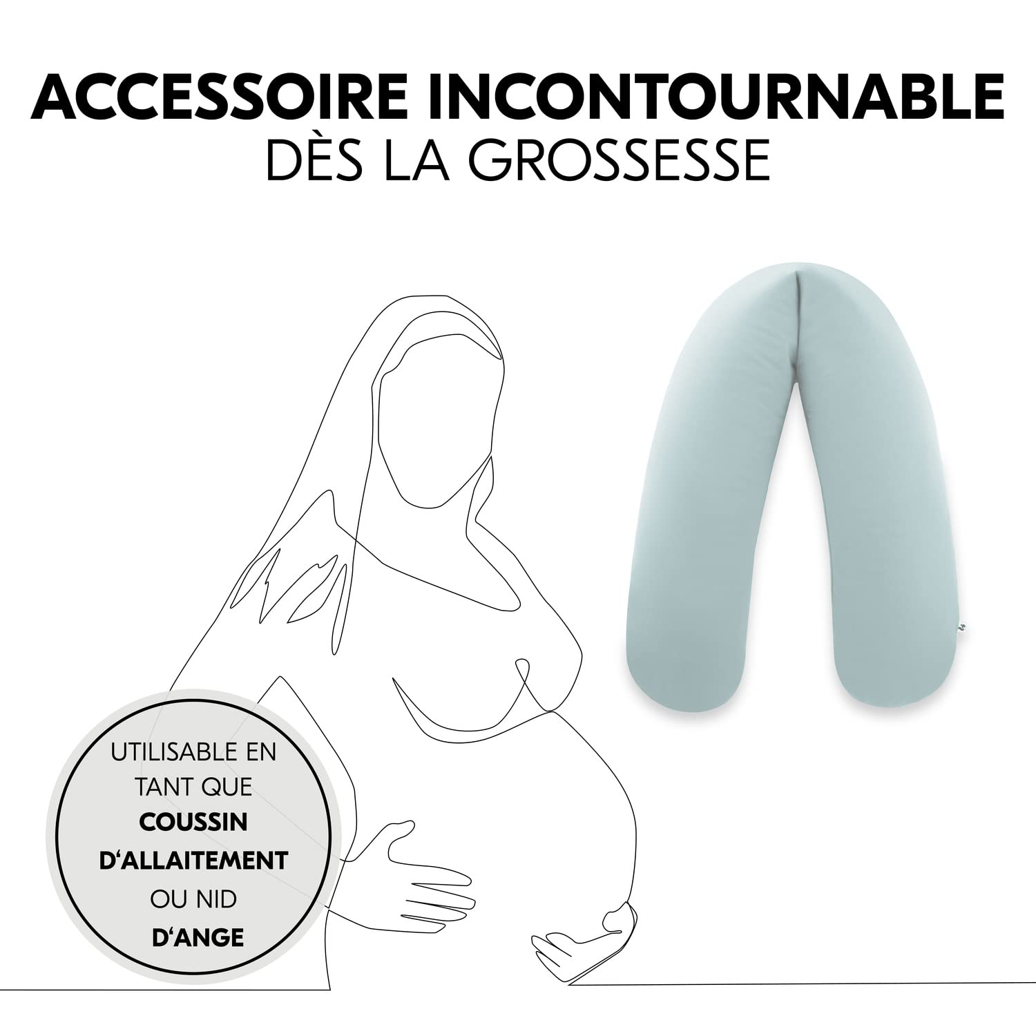 Coussin allaitement et grossesse microbilles - Bleu