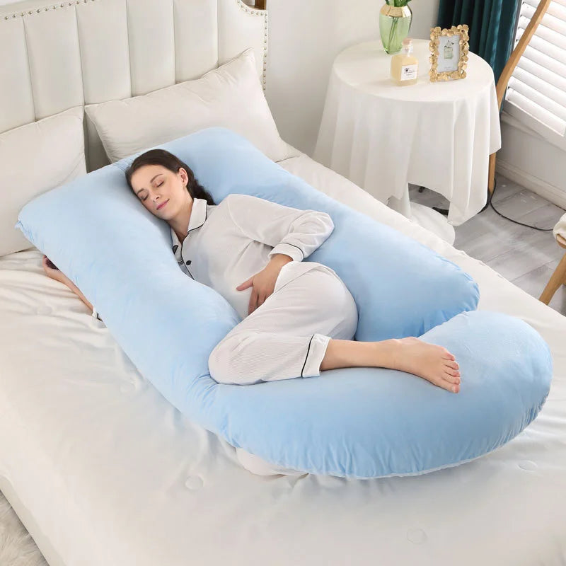 Coussin d’allaitement grandir nature - Bleu - coussin d’allaitement