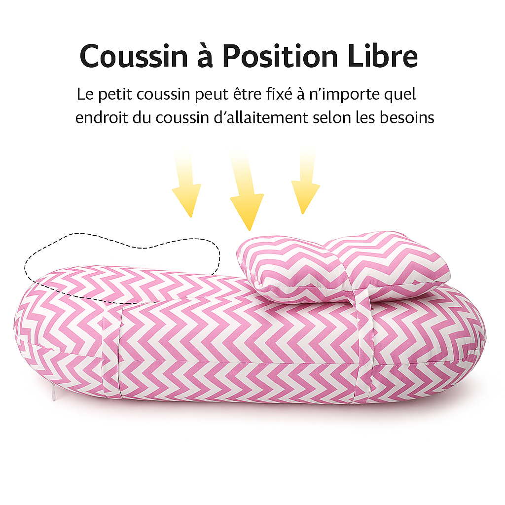 position de la tête du coussin d'allaitement amovible et réglable