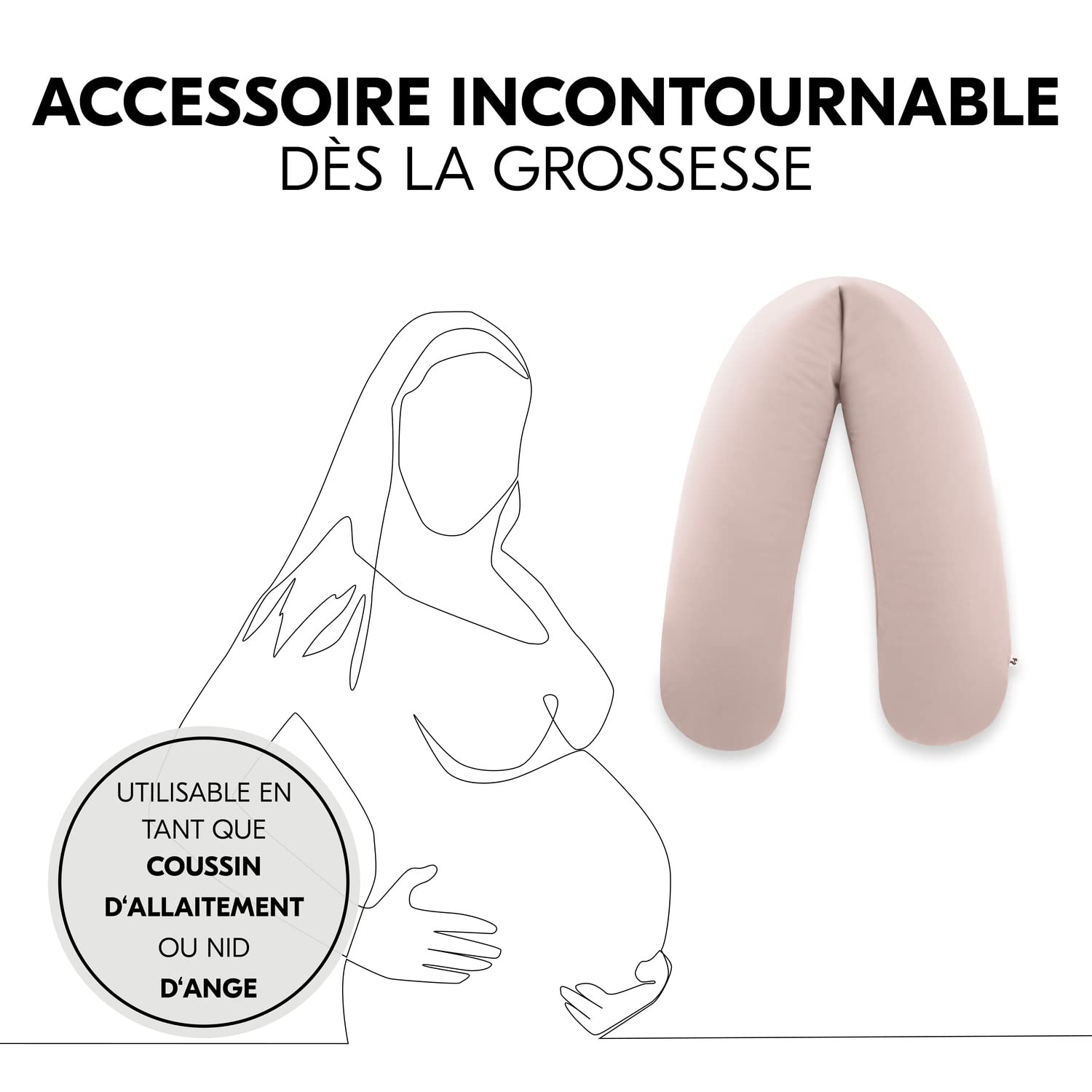 Coussin d’allaitement U microbilles - Rose