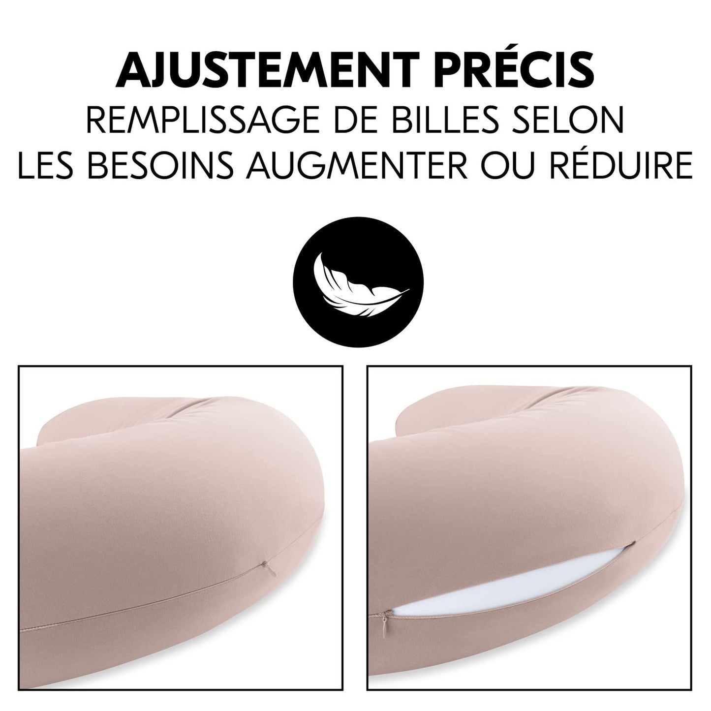 Coussin d’allaitement U microbilles - Rose