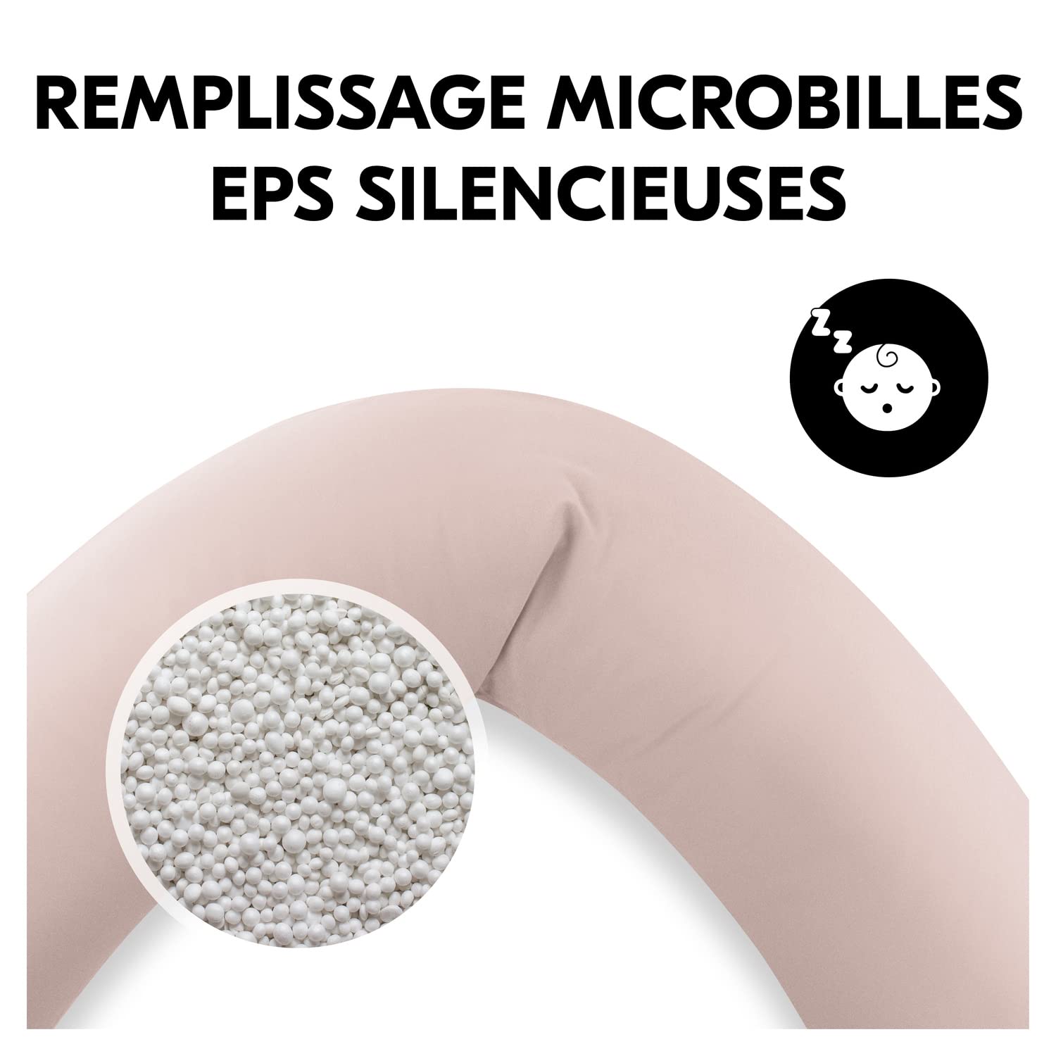 Coussin d’allaitement U microbilles - Rose