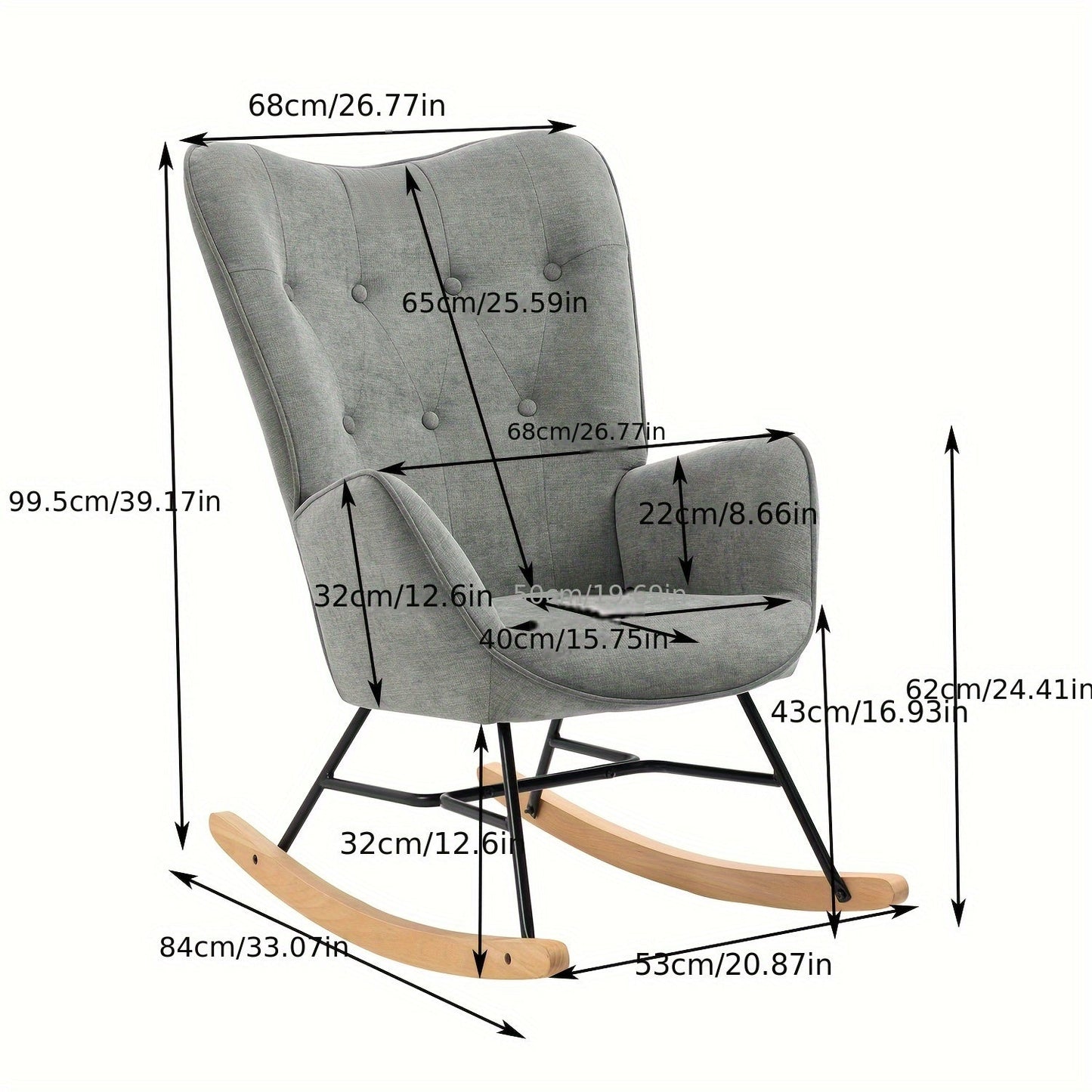 Fauteuil à bascule pour allaiter - Gris - Fauteuil à bascule allaitement