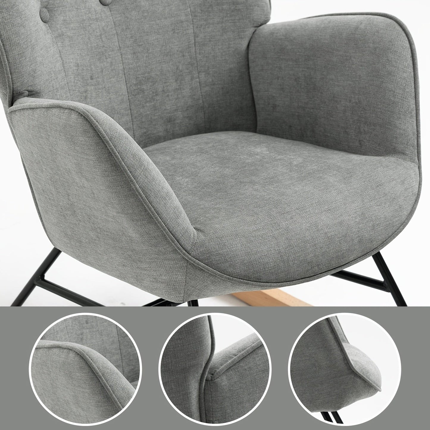 Fauteuil à bascule pour allaiter - Gris - Fauteuil à bascule allaitement