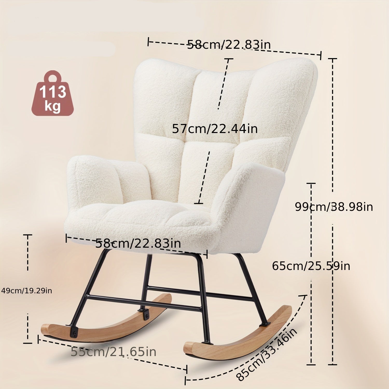 Fauteuil à bascule pour allaiter blanc - Blanc - Fauteuil à bascule allaitement