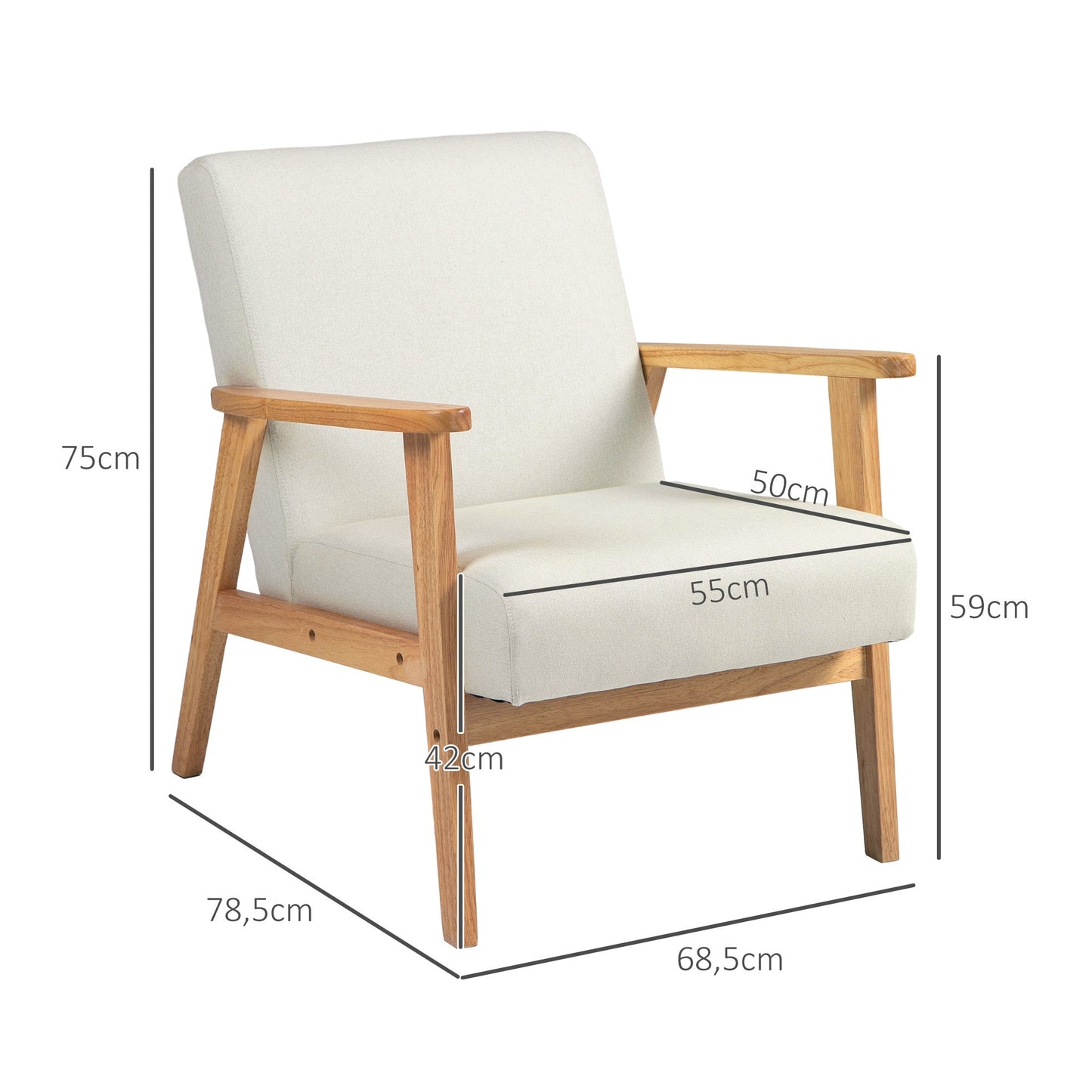 Fauteuil d’allaitement rocking chair - Crème et Bois naturel - Fauteuil d’allaitement