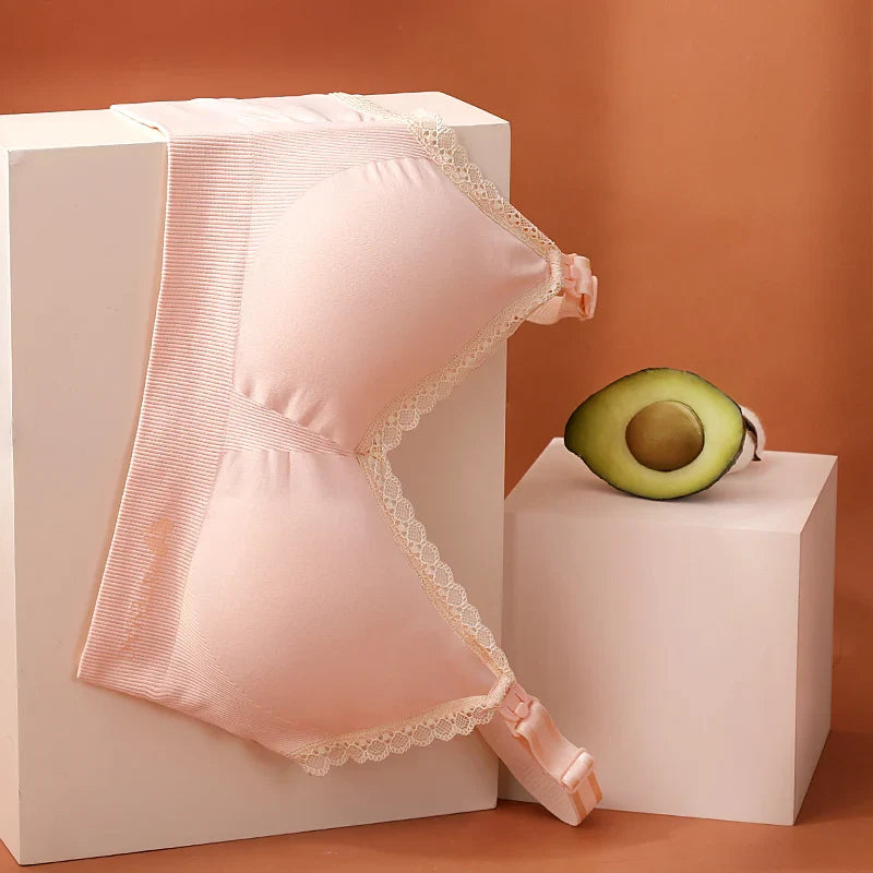 Soutien-gorge allaitement bon maintien sans armature - Dentelle Rose clair / M - Soutien-gorge d’allaitement