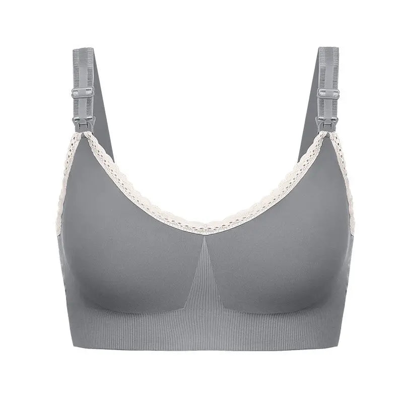 Soutien-gorge allaitement bon maintien sans armature - Gris / M - Soutien-gorge d’allaitement