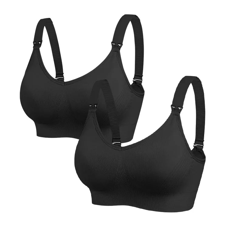 Soutien-gorge maternité - 2pcs Noir / M - Soutien-gorge d’allaitement