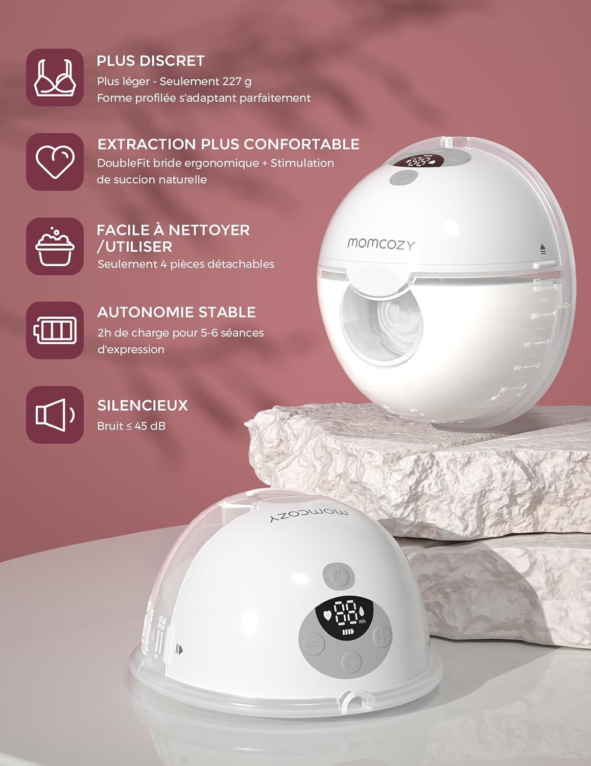 Tire lait maternel électrique - Rose 1 Pcs - Tire-lait électrique