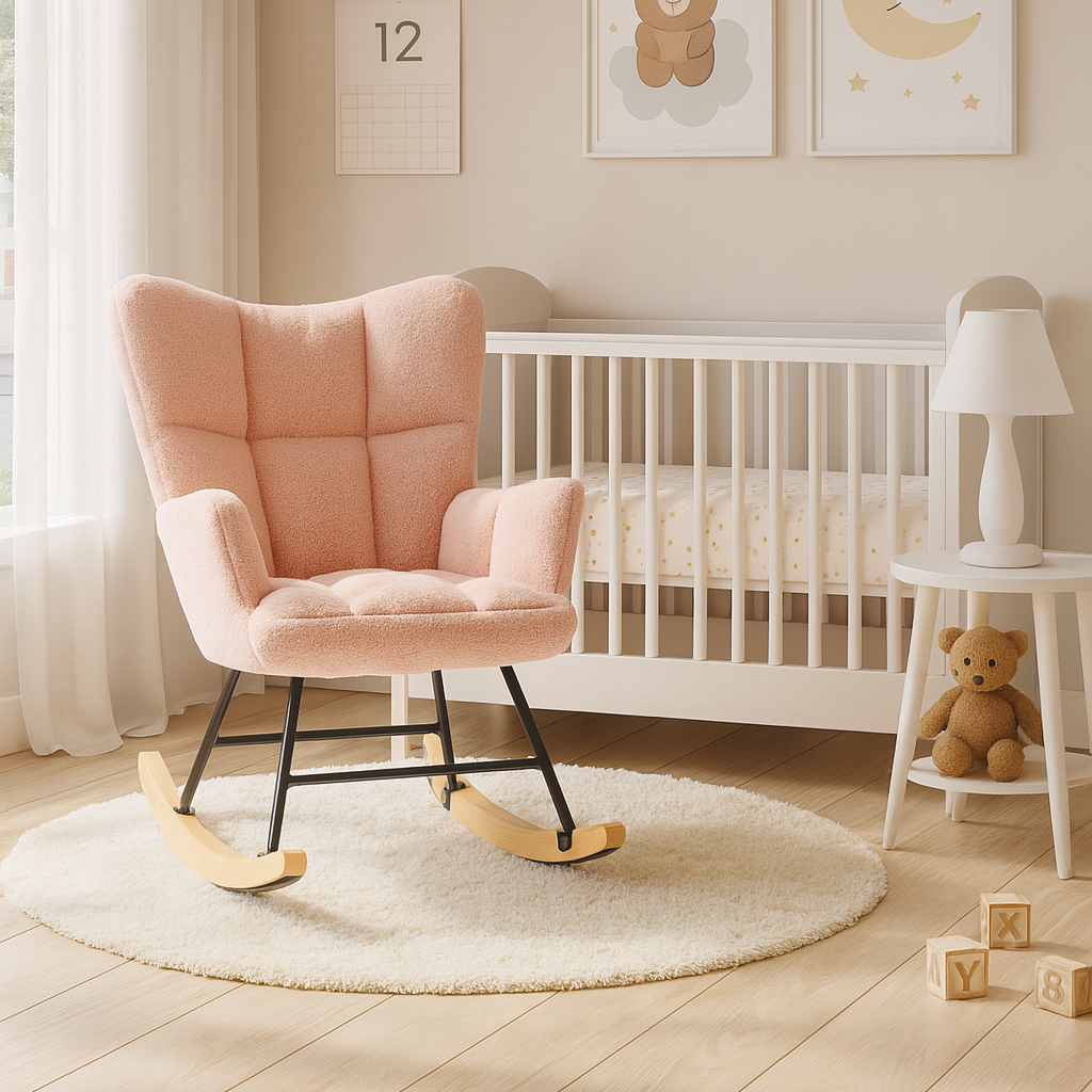 Chaise à bascule allaitement - Rose - Fauteuil à bascule allaitement