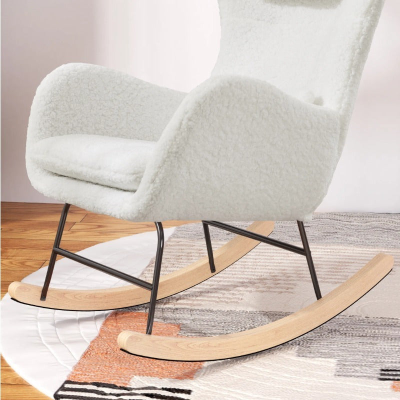 Chaise à bascule fauteuil allaitement - Blanc - Fauteuil à bascule allaitement