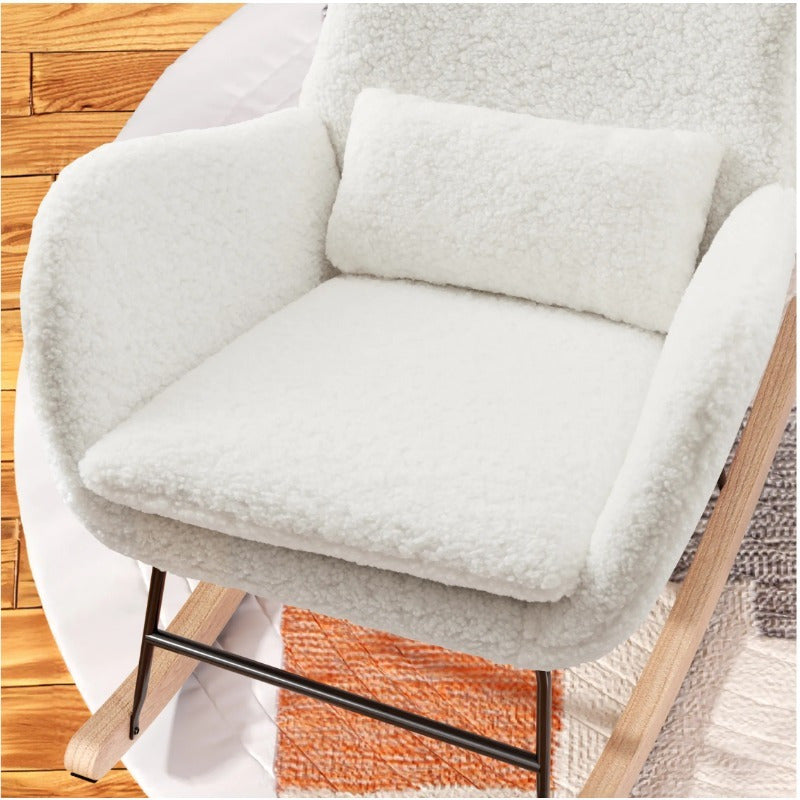 Chaise à bascule fauteuil allaitement - Blanc - Fauteuil à bascule allaitement