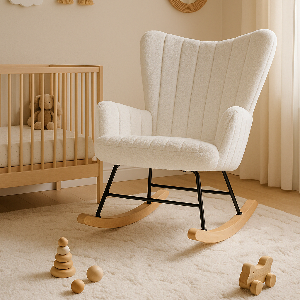 Chaise d’allaitement à bascule - Blanc - Fauteuil à bascule allaitement