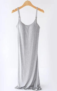 Chemise de nuit allaitement viscose gris