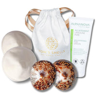 Coquille de protection allaitement - M - 5.5/6cm - Coquillages, lanoline + coussinets