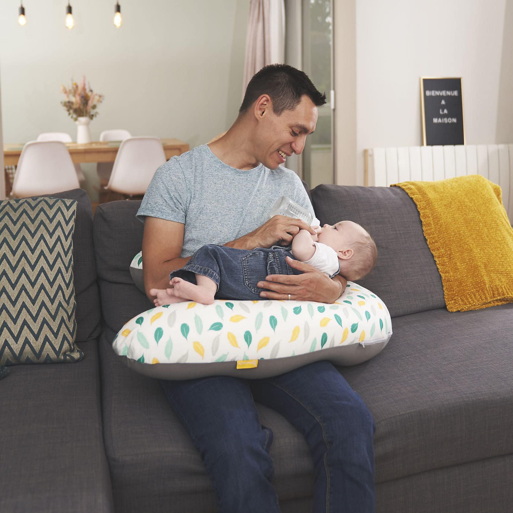 Coussin allaitement en microbille 160 cm - Multicolore