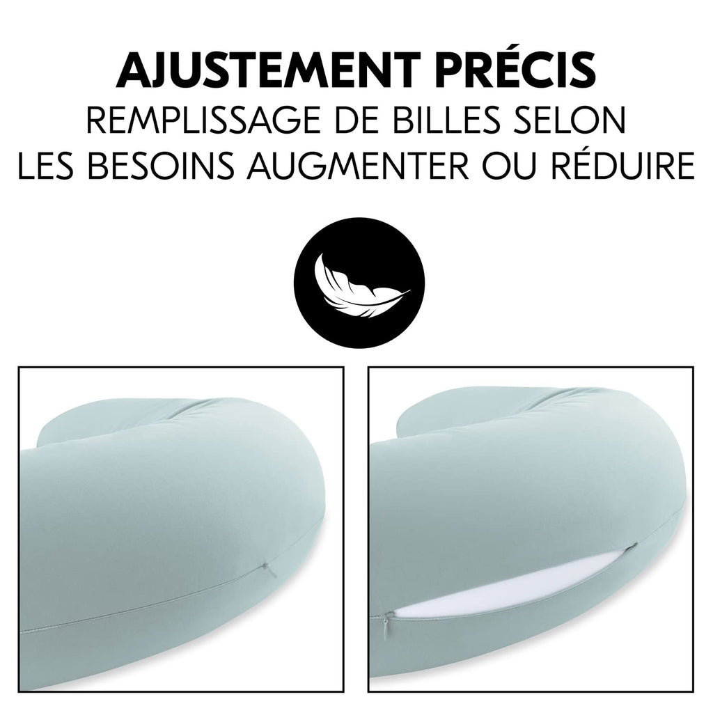 Coussin allaitement et grossesse microbilles - Bleu