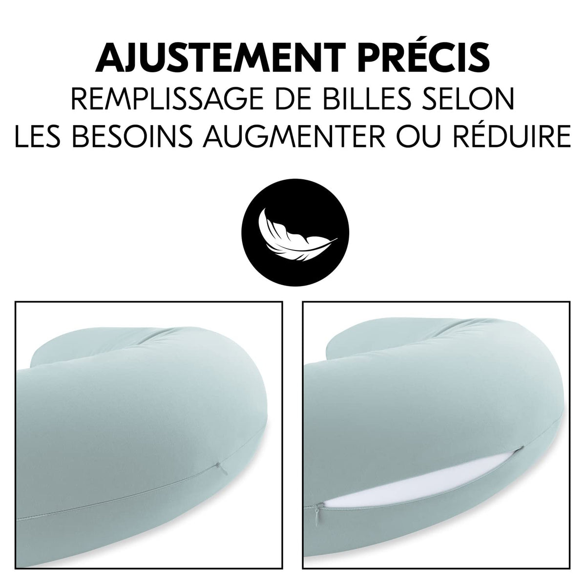 Coussin allaitement et grossesse microbilles - Bleu