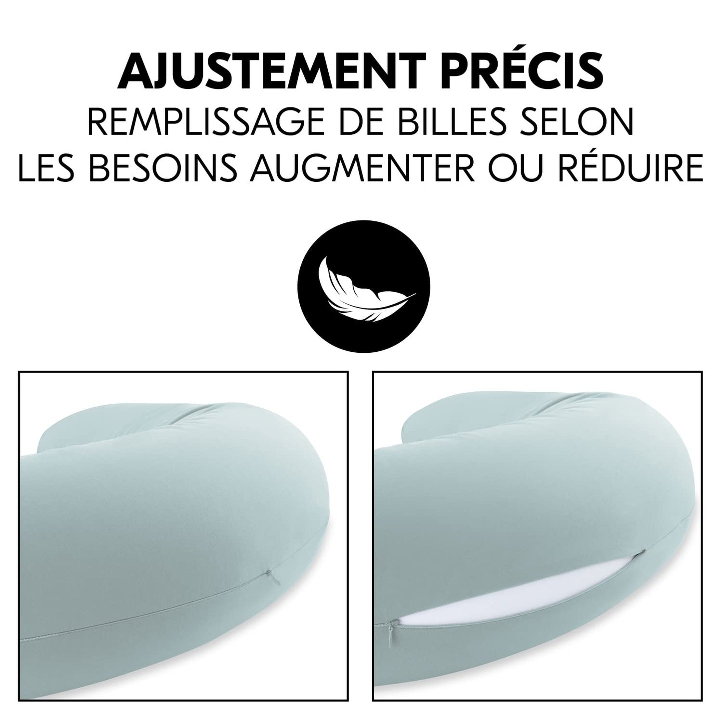 Coussin allaitement et grossesse microbilles - Bleu