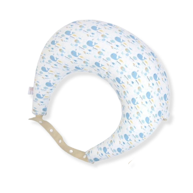 Coussin d’allaitement avec ceinture - Baleine bleu - coussin d’allaitement