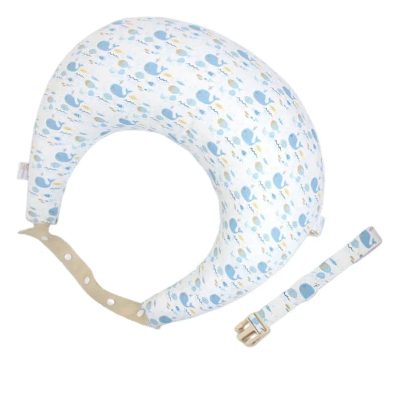 Coussin d’allaitement avec ceinture - Baleine bleu - coussin d’allaitement