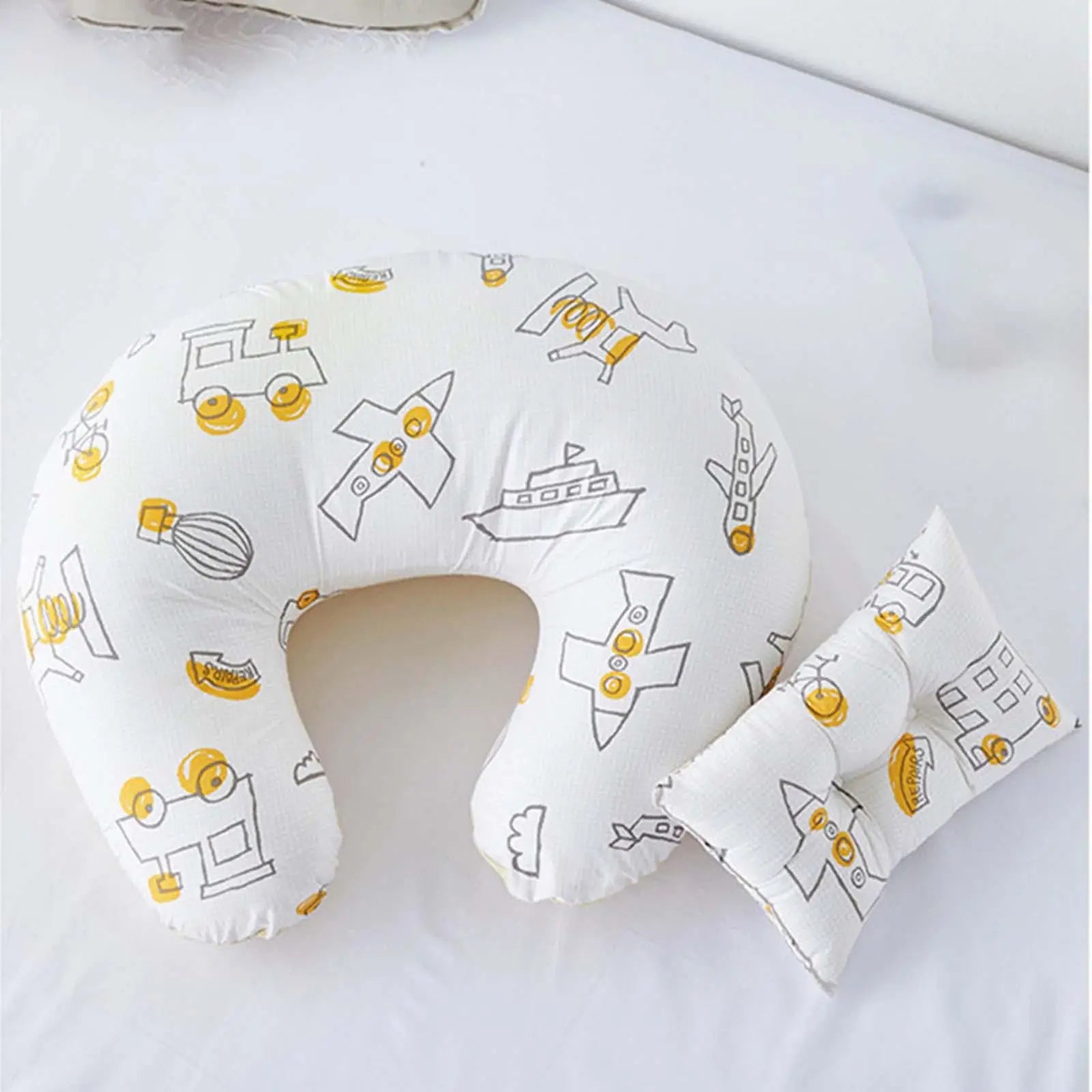 Coussin d’allaitement bleu - Blanc bateau - coussin d’allaitement