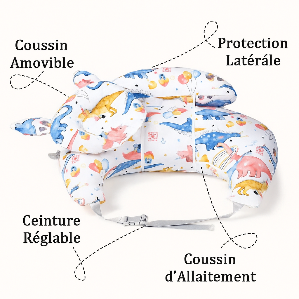 Coussin d'allaitement motif dinosaure tout en 1