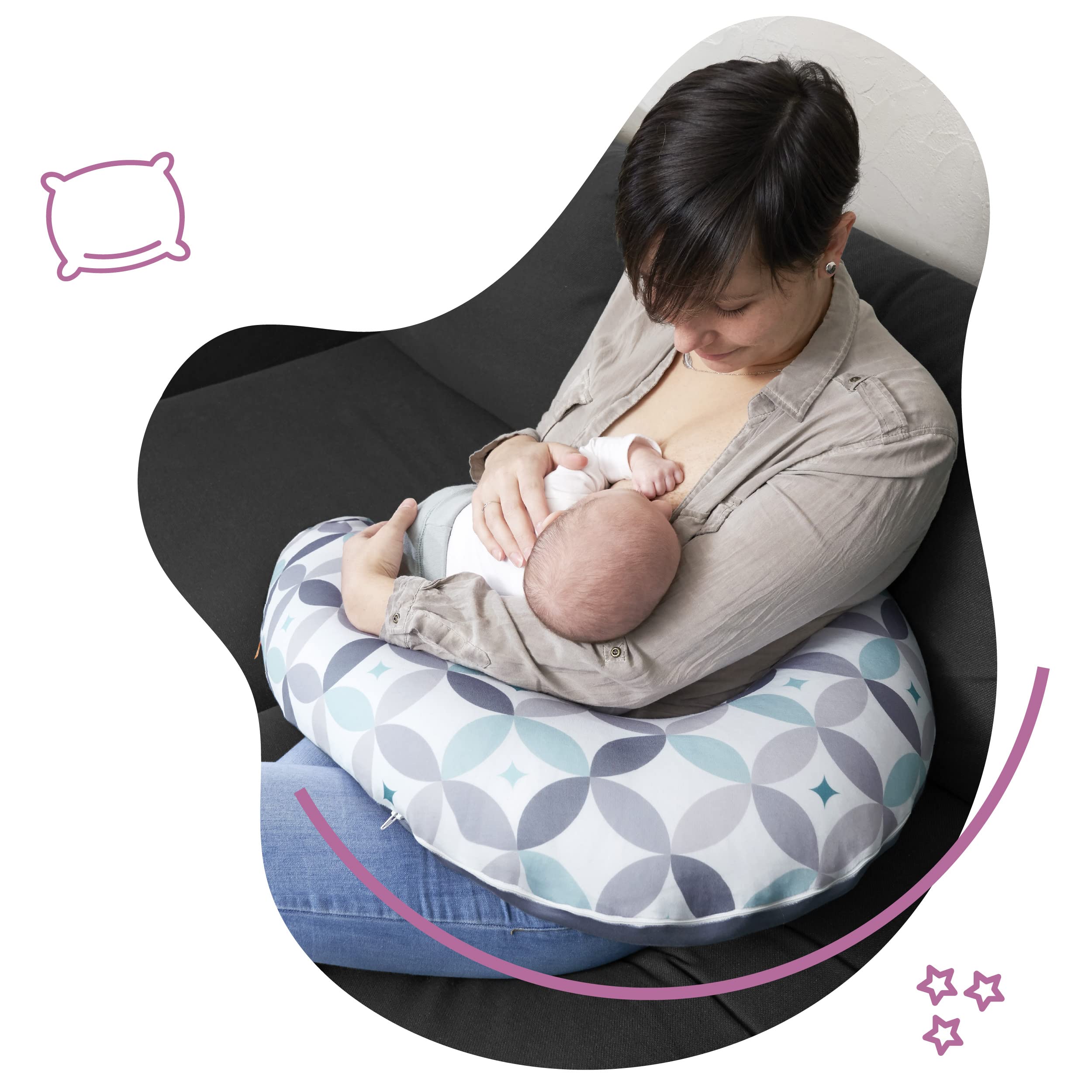 Coussin d’allaitement en microbilles - Grafique