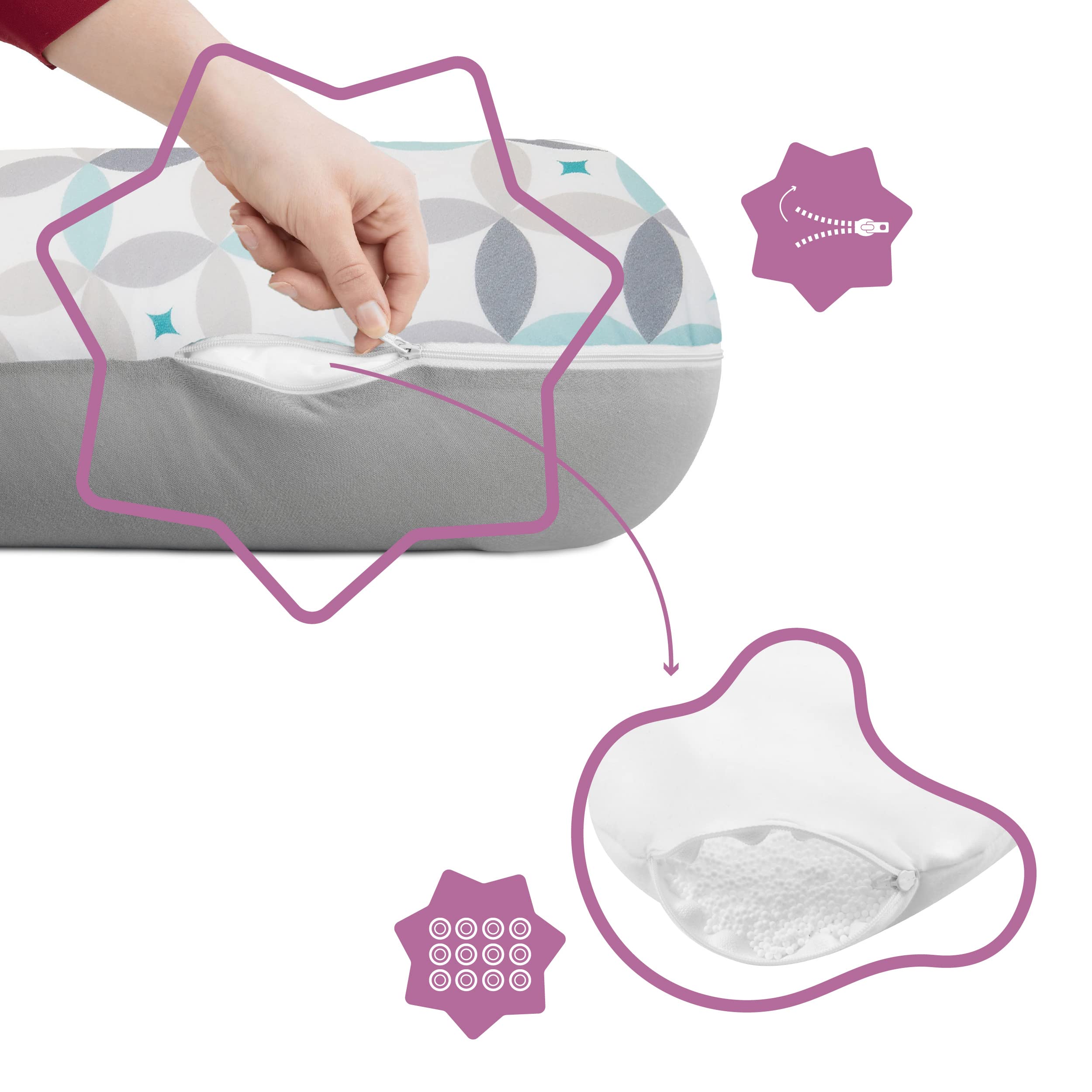 Coussin d’allaitement en microbilles - Grafique
