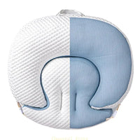 Coussin d'allaitement ergonomique bleu et blanc
