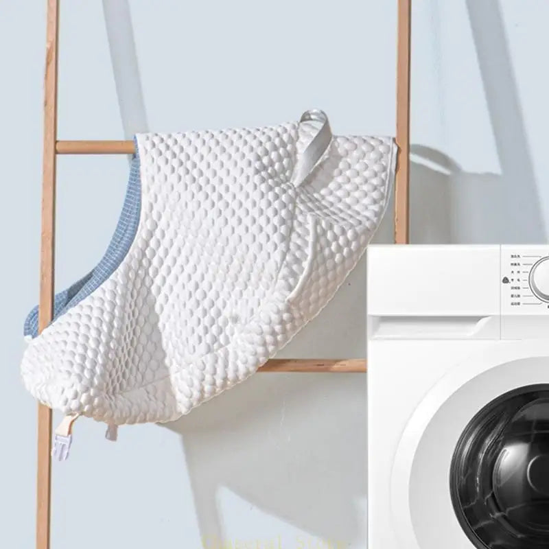 Coussin d'allaitement bleu et blanc ergonomique lavable en machine 