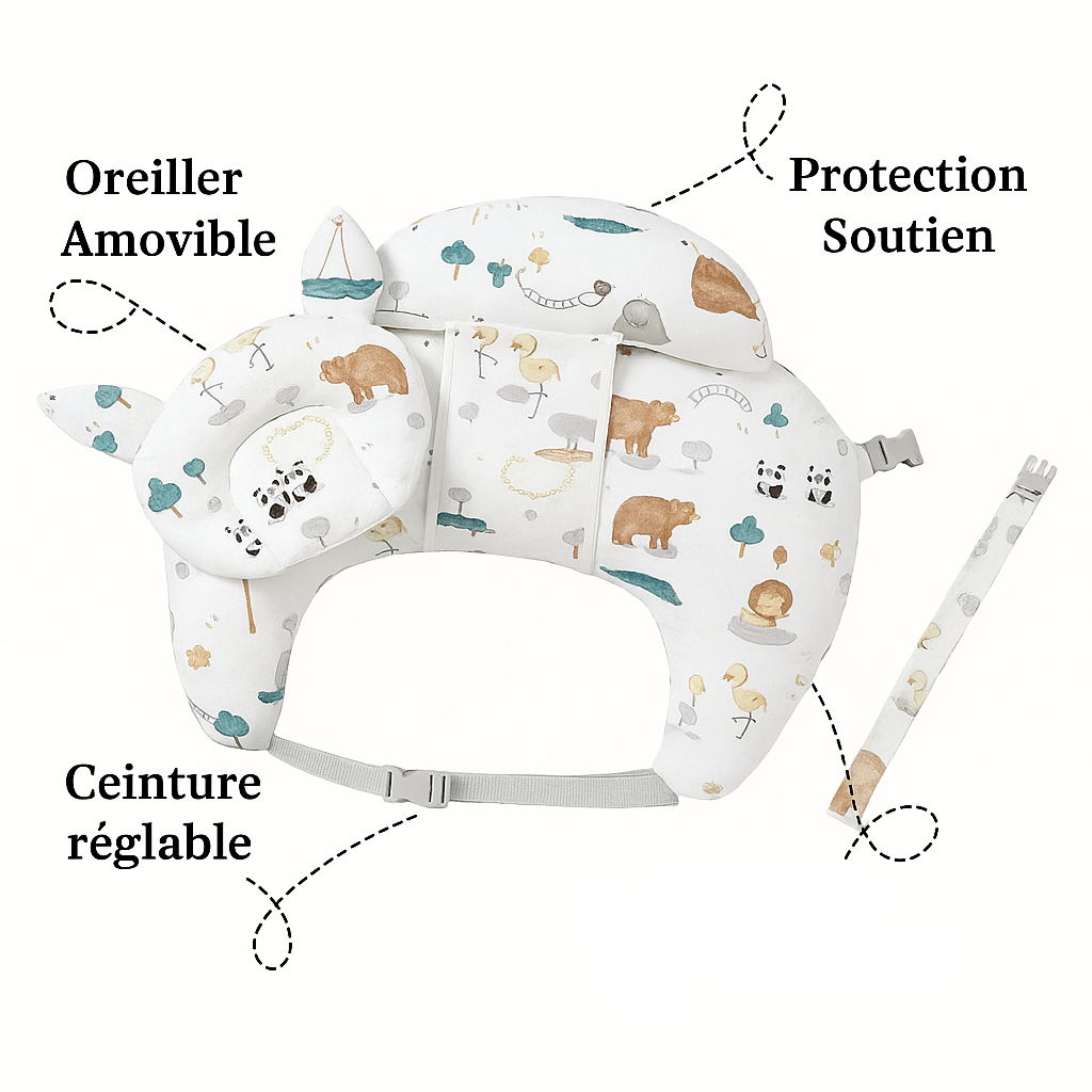 Avantages coussin allaitement design animaux