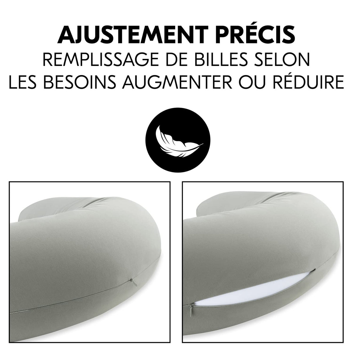 Coussin d’allaitement grande taille microbille - Anthracite
