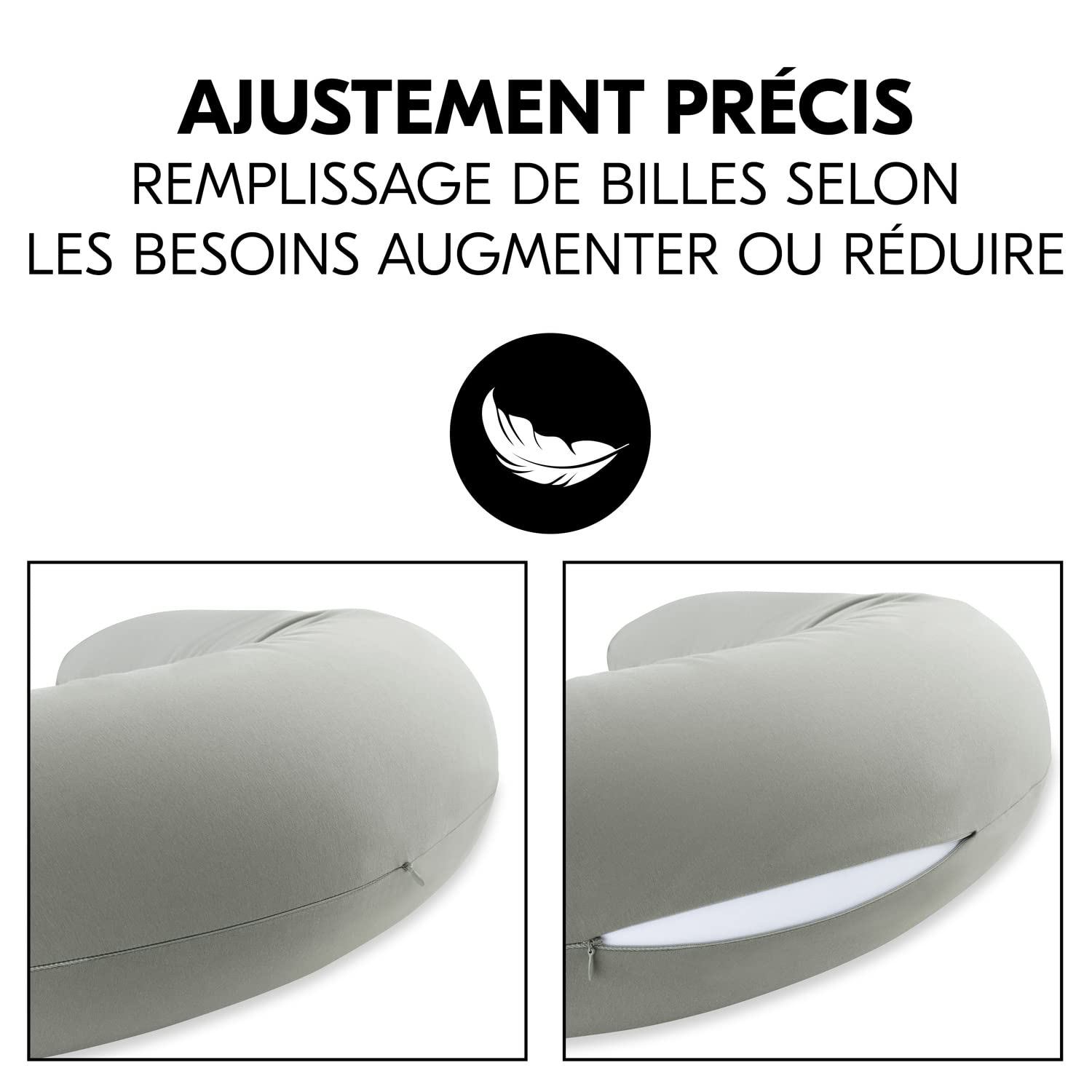 Coussin d’allaitement grande taille microbille - Anthracite