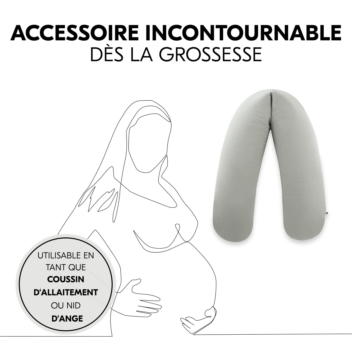 Coussin d’allaitement grande taille microbille - Anthracite