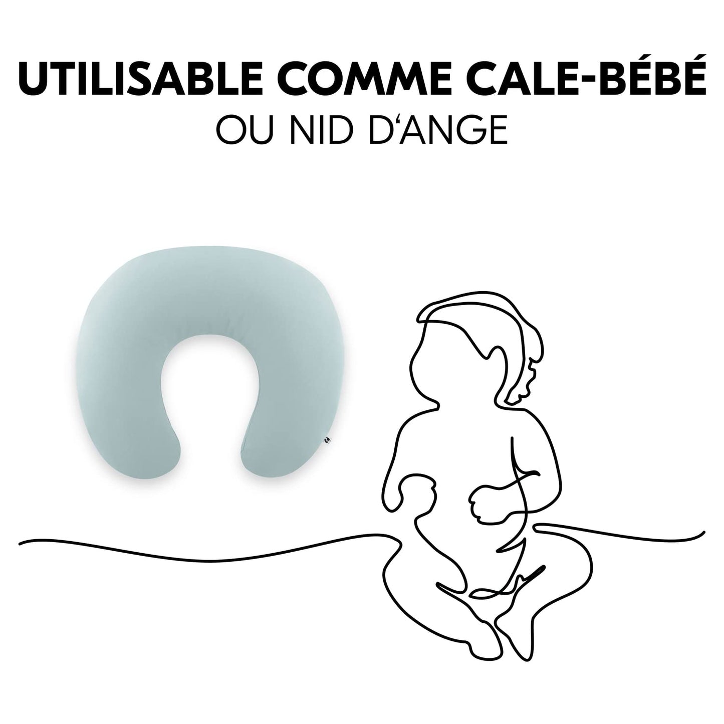 Coussin d’allaitement microbille bio - Bleu