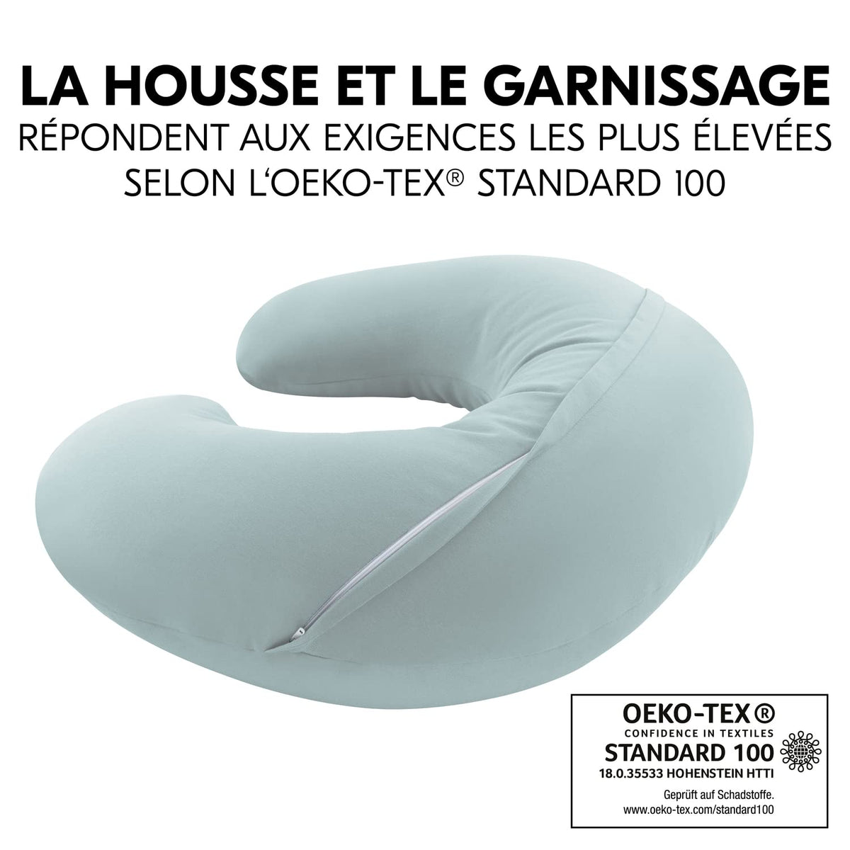 Coussin d’allaitement microbille bio - Bleu