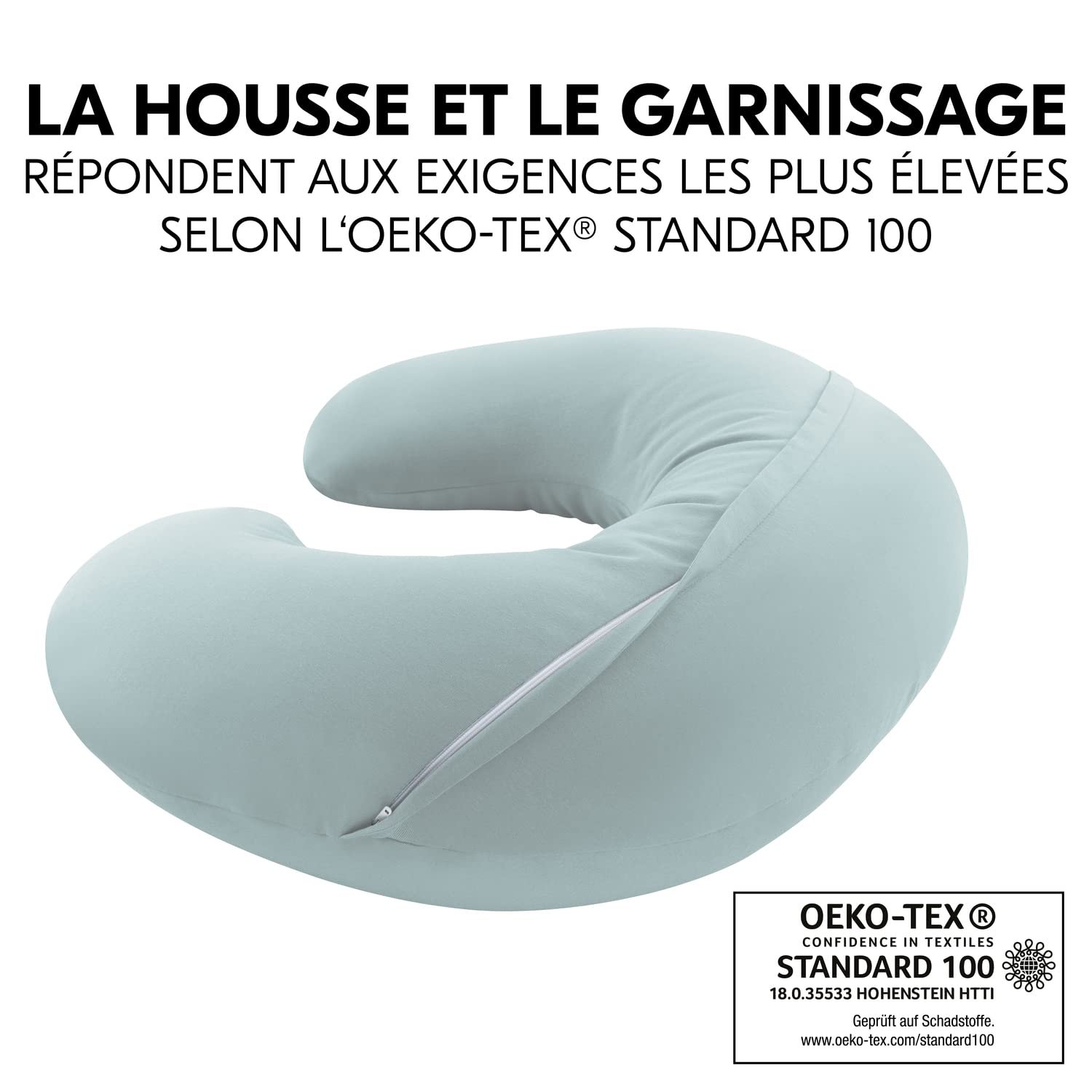 Coussin d’allaitement microbille bio - Bleu