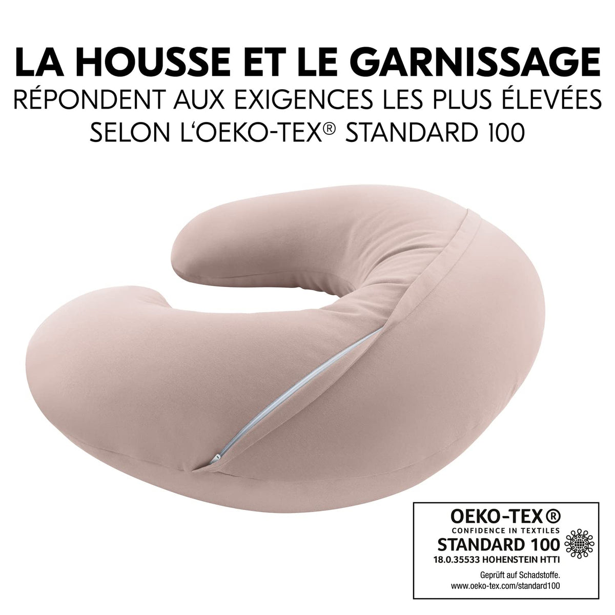 Coussin d’allaitement microbille naturel - Rose