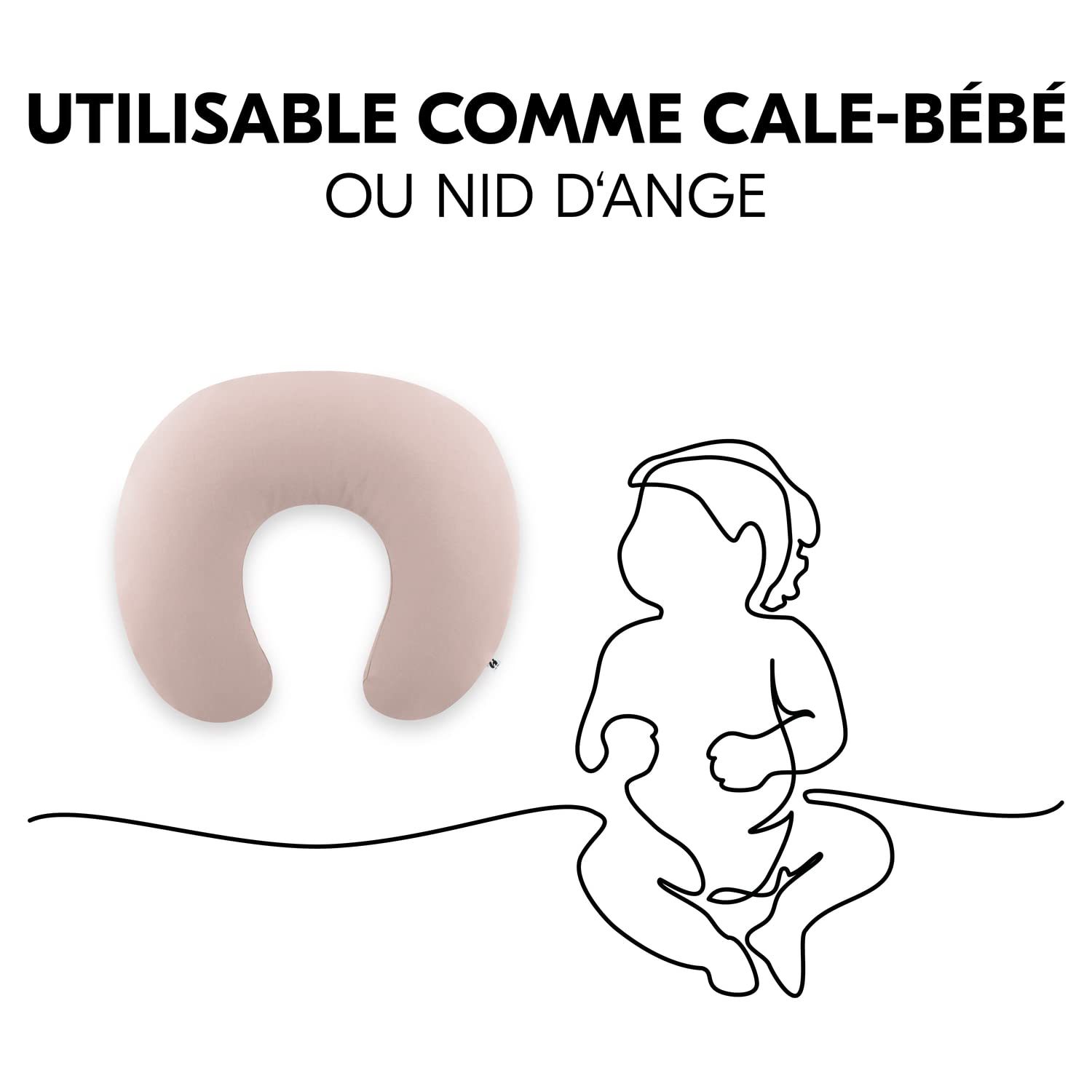 Coussin d’allaitement microbille naturel - Rose