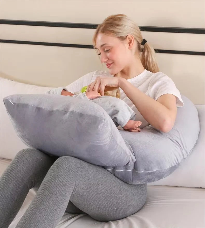 Coussin d'allaitement original ergonomique gris avec confort coussin appuie tête