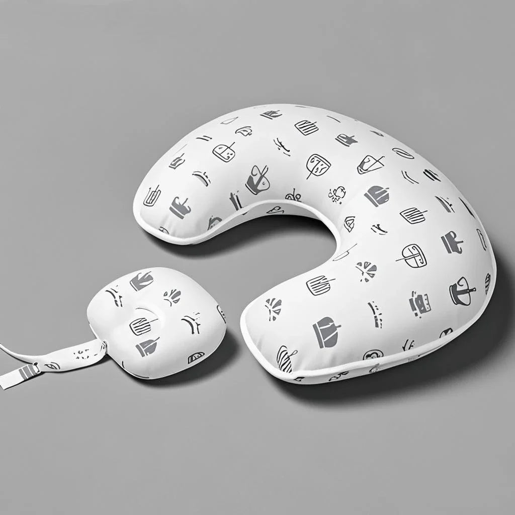 Coussin d’allaitement petite taille - Motif Gris - coussin d’allaitement