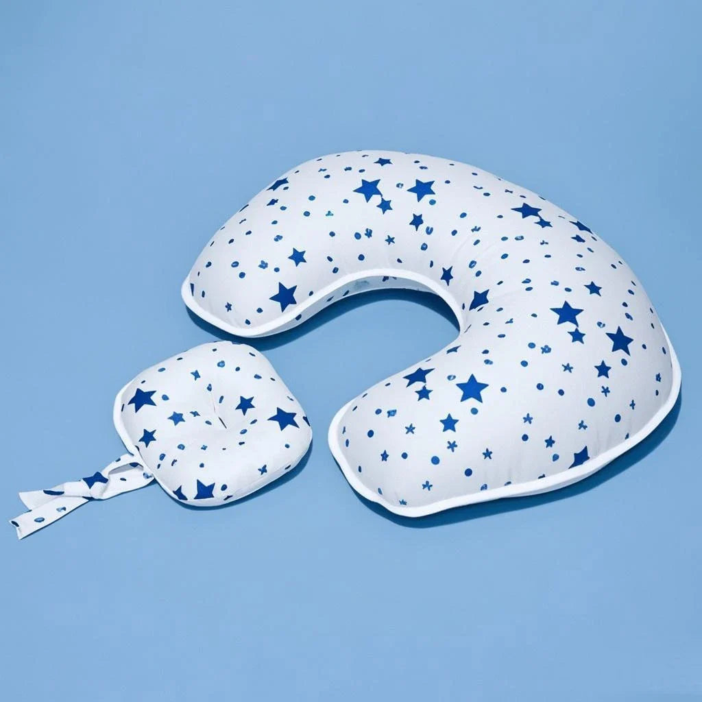 Coussin d’allaitement petite taille - Étoiles Bleu - coussin d’allaitement