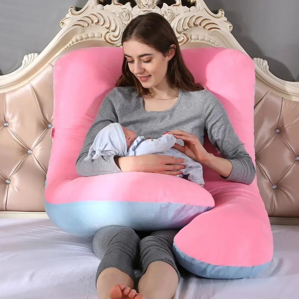 Coussin d’allaitement pour dormir - Rose et bleu - coussin d’allaitement