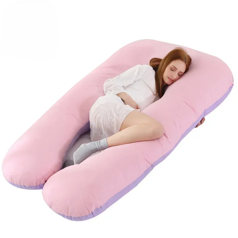 Coussin d'allaitement géant Rose et mauve 
