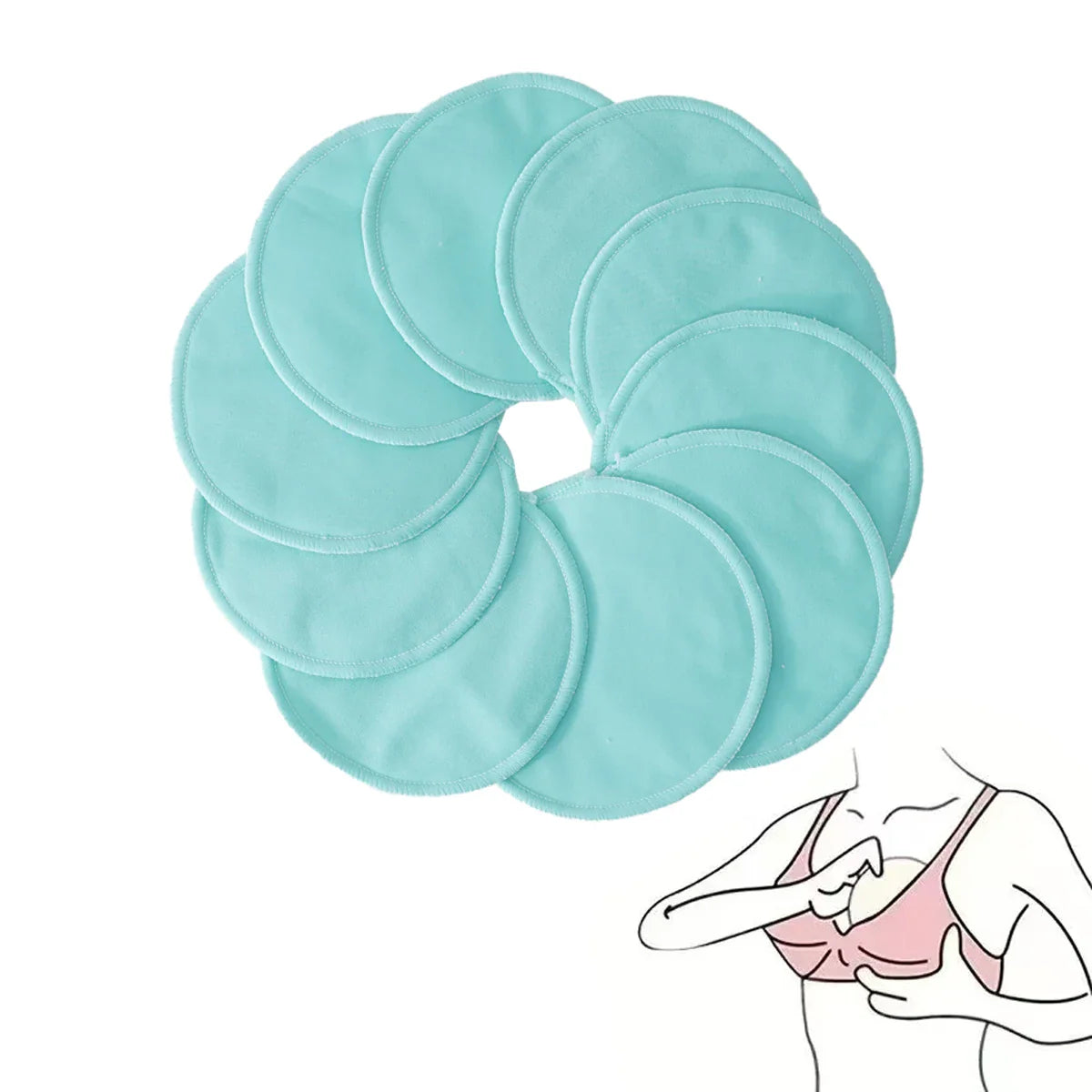 Coussinet d’allaitement naturel lavable - Bleu - Coussinet d’allaitement