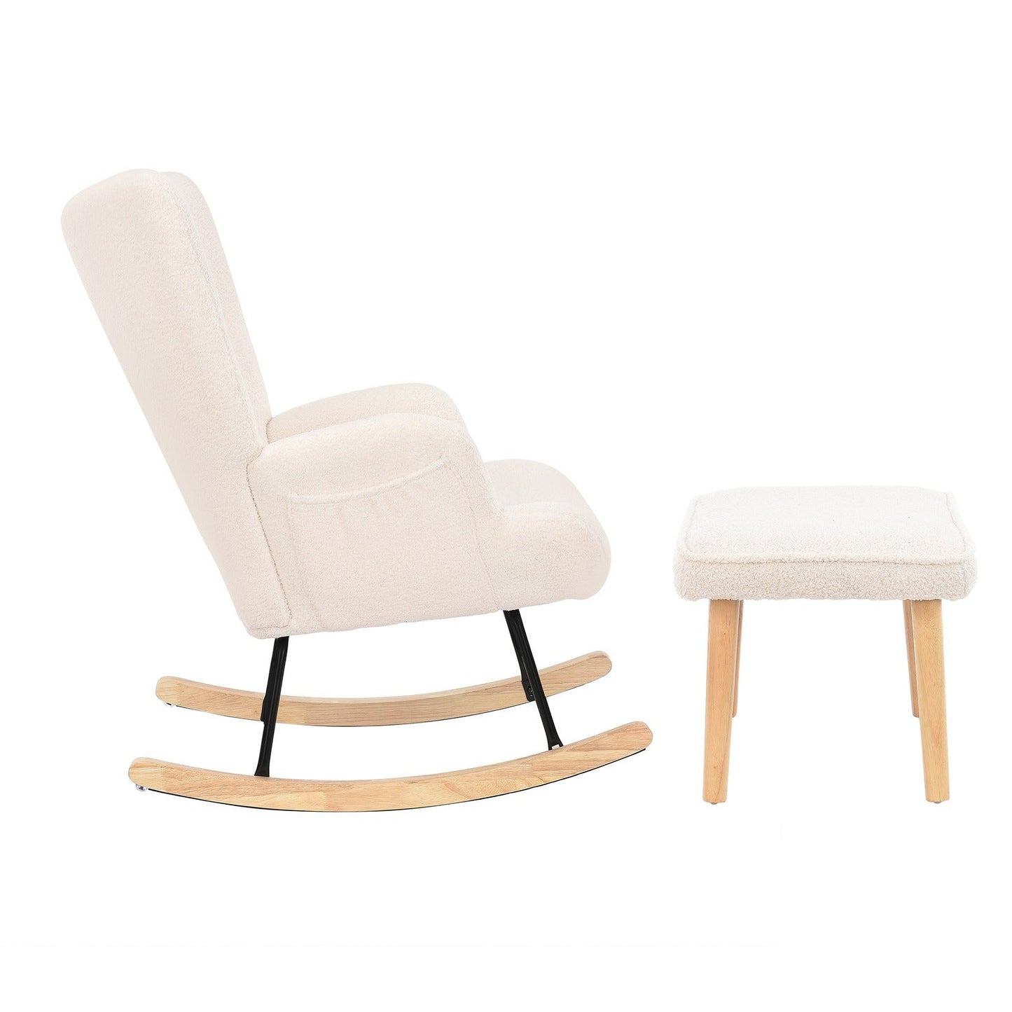 Fauteuil à bascule allaitement avec repose pied - Blanc - Fauteuil à bascule allaitement